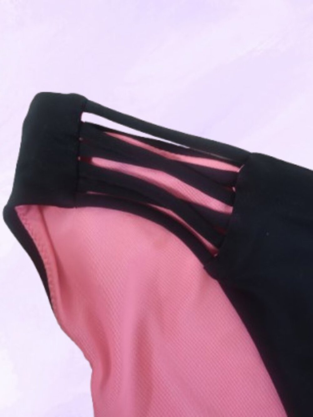PINK Victoria's Secret strappy sides bikini bottom swimsuit in black and pink M - Picture 5 of 7